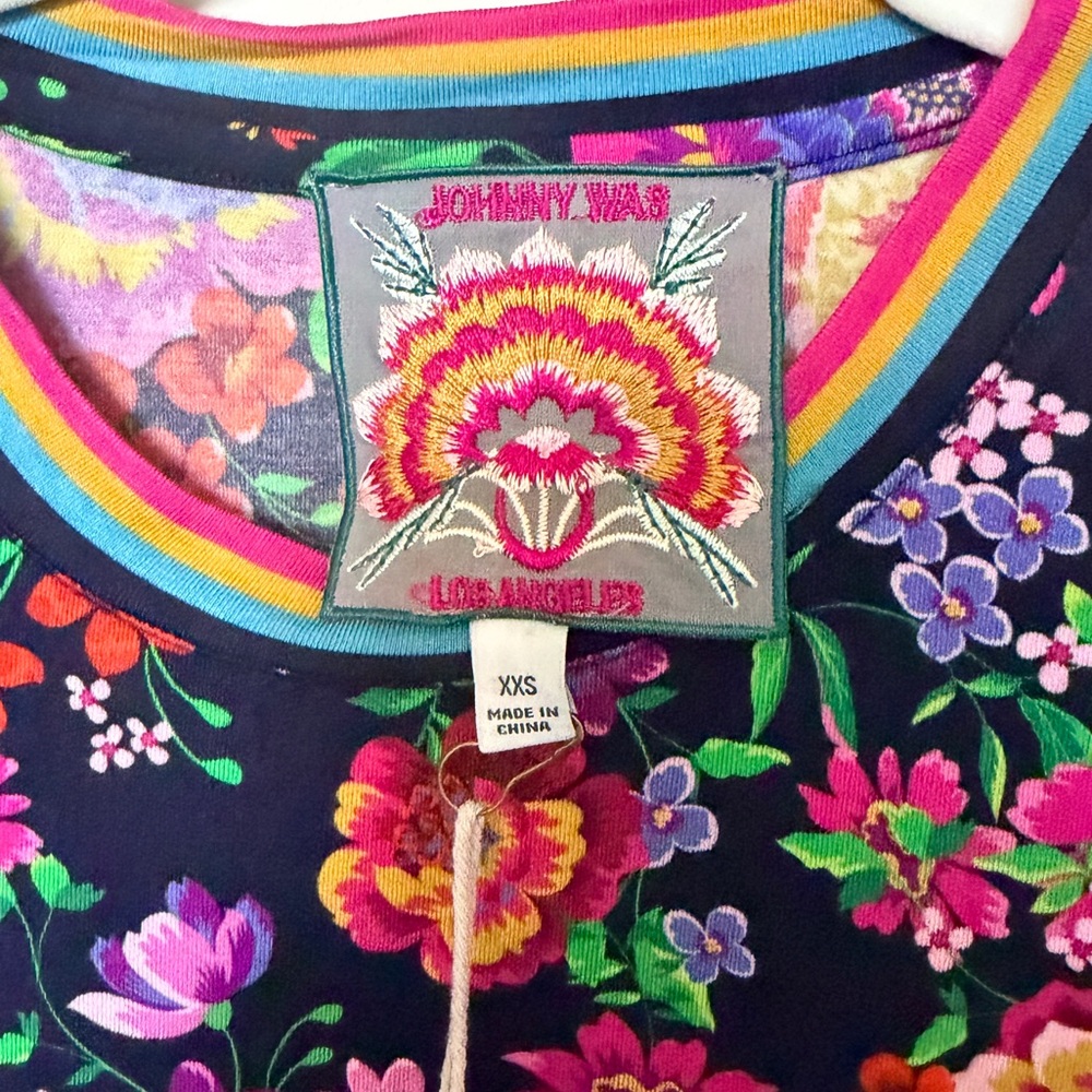 NWT Johnny Was “The Jane” Favorite Long Sleeve Crew Neck Swing Tee - XXS - Picture 6 of 7